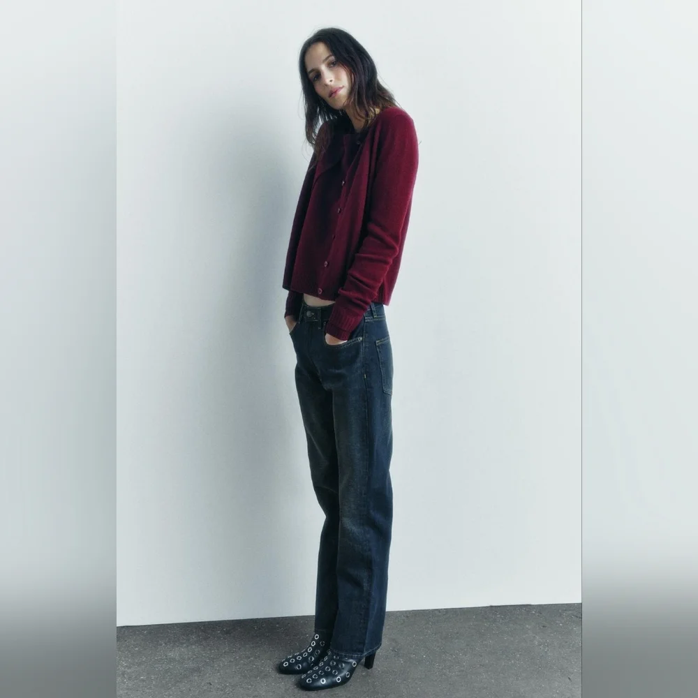 Zara 100% wool round neck, long-sleeve jacket. Front button closure - Picture 2 of 12